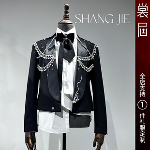 原创高级感外套主播新款 男团西服装 订定制 墨锦星环 裳届Design