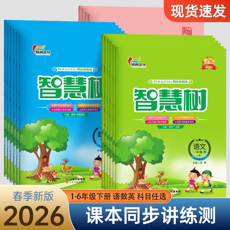 2026春智慧树小学语文数学英语人教版123456年级上下册同步练习册随书附赠背默手册金版
