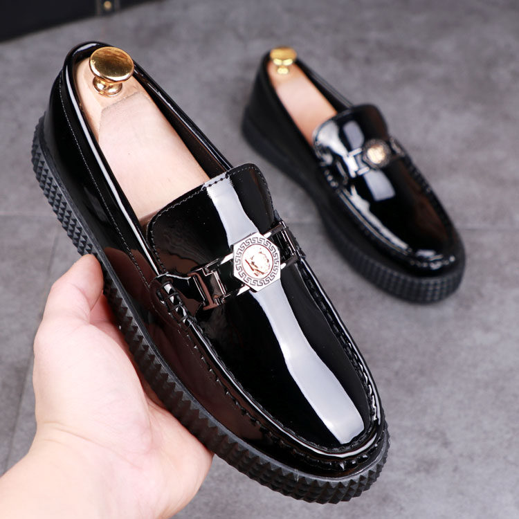 欧洲站漆皮豆豆鞋男低帮秋季休闲鞋男士韩版个性潮流一脚蹬懒人鞋,流行男鞋,乐福鞋（豆豆鞋）,淘宝优惠券,粉丝福利购,淘宝优惠卷