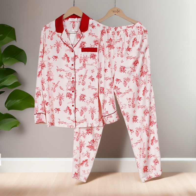 曼妮芬正品红色本命年睡衣套装