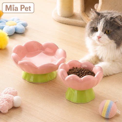 Miapet花朵造型宠物碗郁金香猫碗