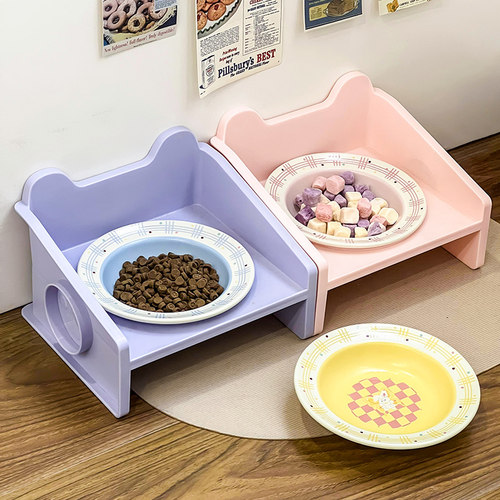 Miapet钢琴兔系列飞碟盘带碗架