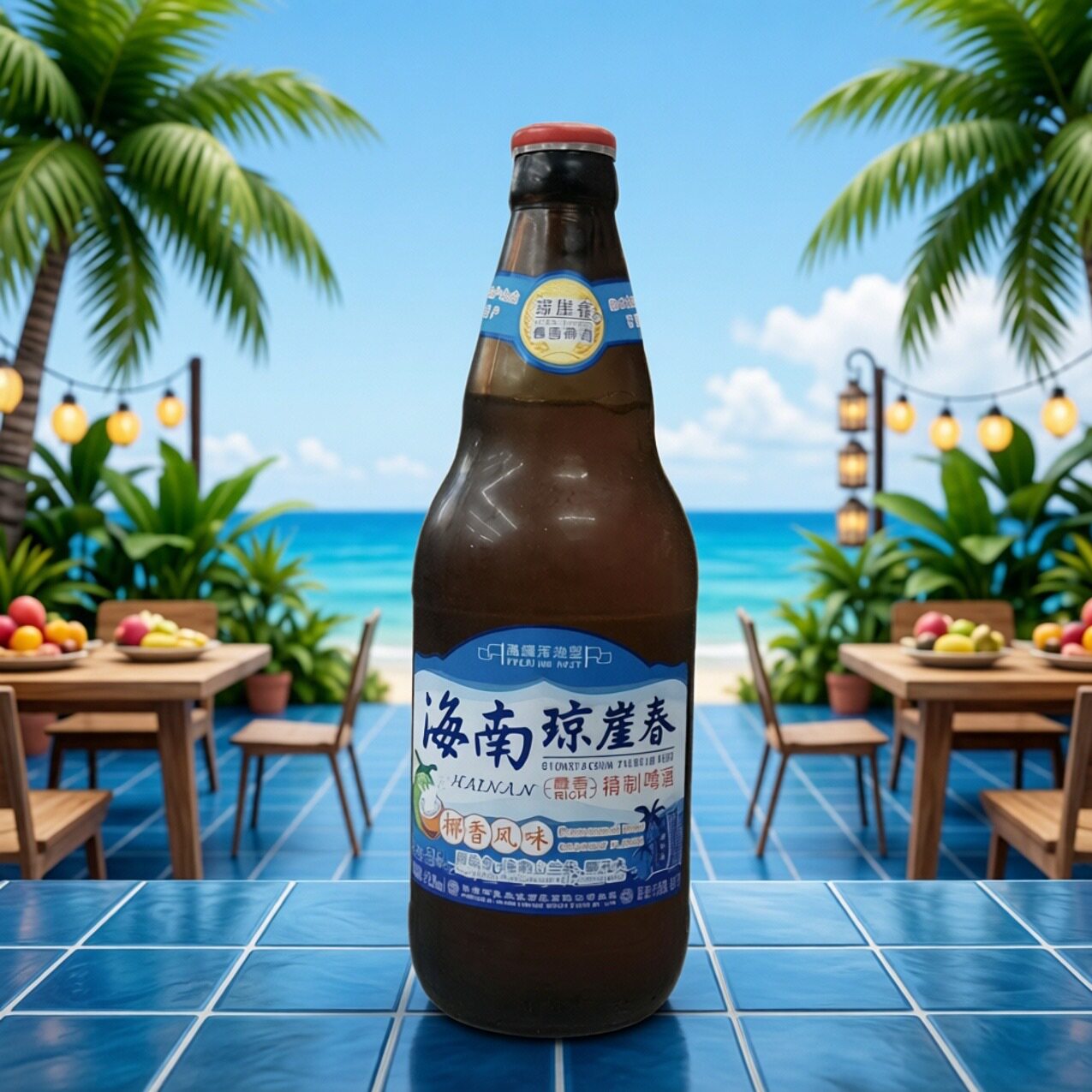 海南琼崖春椰香啤酒醇香精制啤酒椰香风味啤酒500ml*2瓶三亚发货