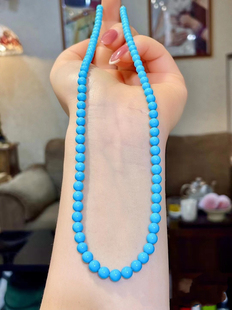 松石项链原创无优化锁骨链小米珠时尚百搭潮流高瓷蓝绿松百搭时尚