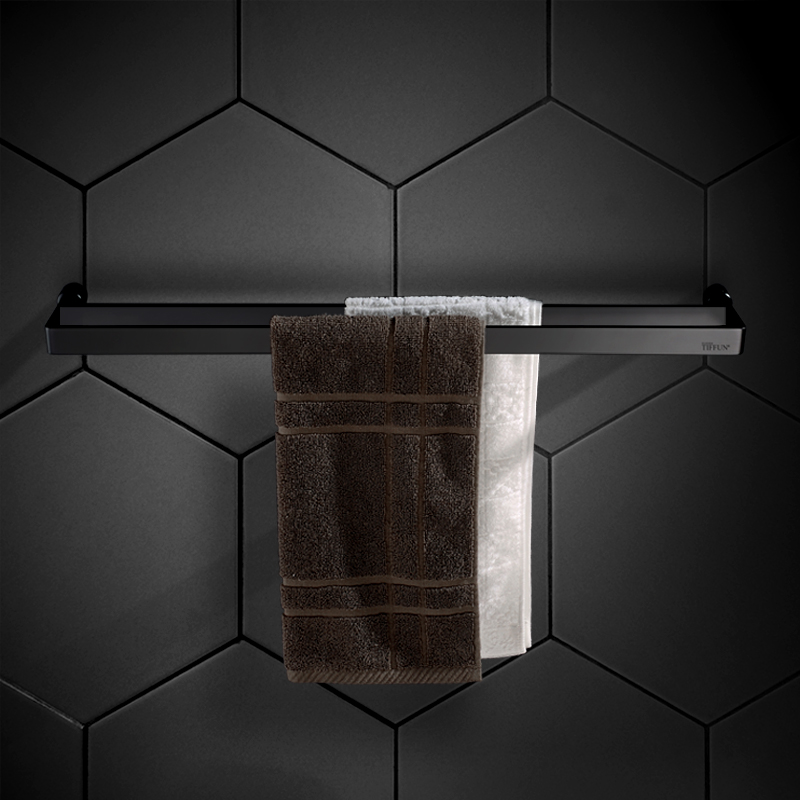 加长黑色不锈钢卫生间单根毛巾杆