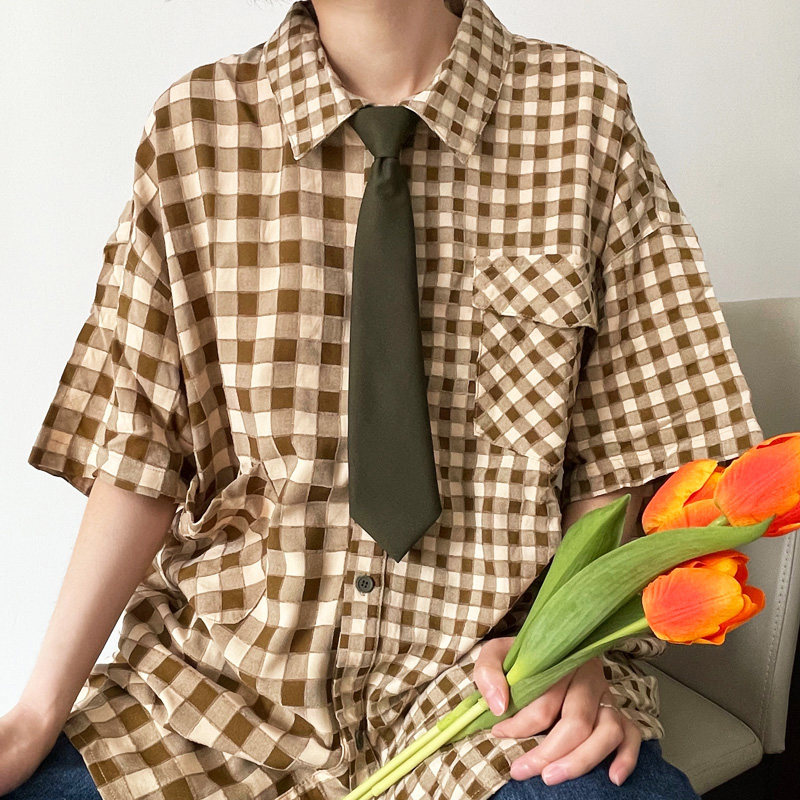 买二送一 军绿橄榄绿墨绿免打领带女短款哑光涤棉纯色百搭休闲潮