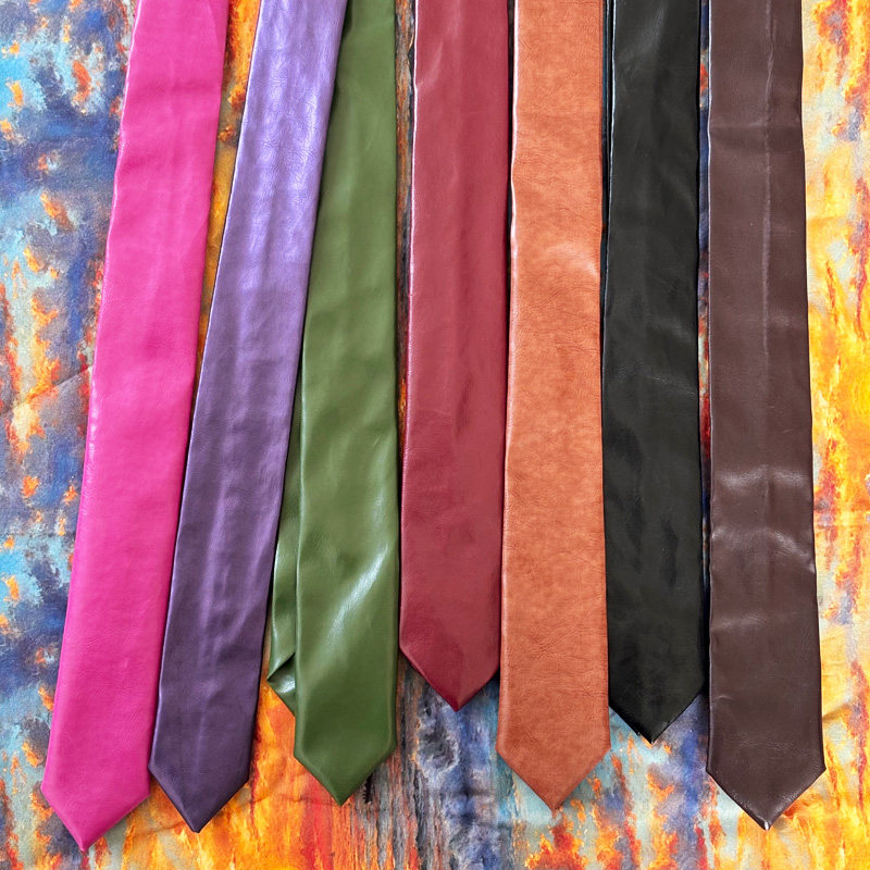 MIMI 黑色驼棕色PU皮质领带女手打细窄版5.5cm复古摇滚个性时髦潮,服饰配件/皮带/帽子/围巾,领带,淘宝优惠券,粉丝福利购,淘宝优惠卷