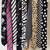 买二送一印花领带女手打细窄版 百搭斑马豹纹格子条纹学生个性 潮酷