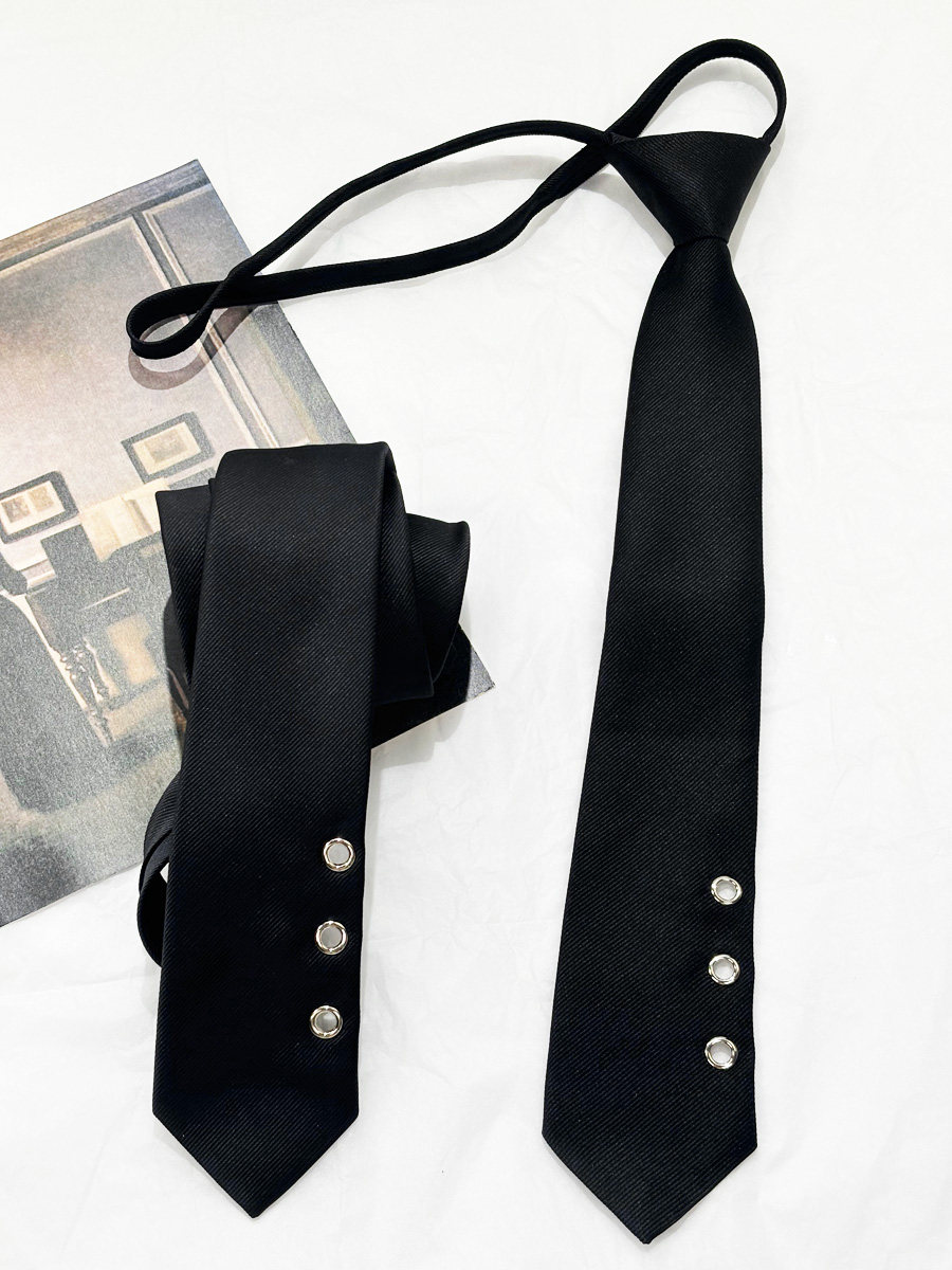 金属领带女款手打拉链免打可调节学生个性帅气潮酷炸街朋克暗黑风,服饰配件/皮带/帽子/围巾,领带,淘宝优惠券,粉丝福利购,淘宝优惠卷