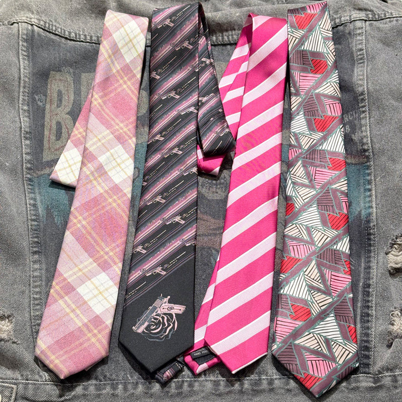 买二送一粉色可爱领带女手打百搭条纹几何菱形格甜酷纯色玫红缎面,服饰配件/皮带/帽子/围巾,领带,淘宝优惠券,粉丝福利购,淘宝优惠卷