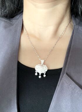 花丝镂空平安锁纯银锁包足银