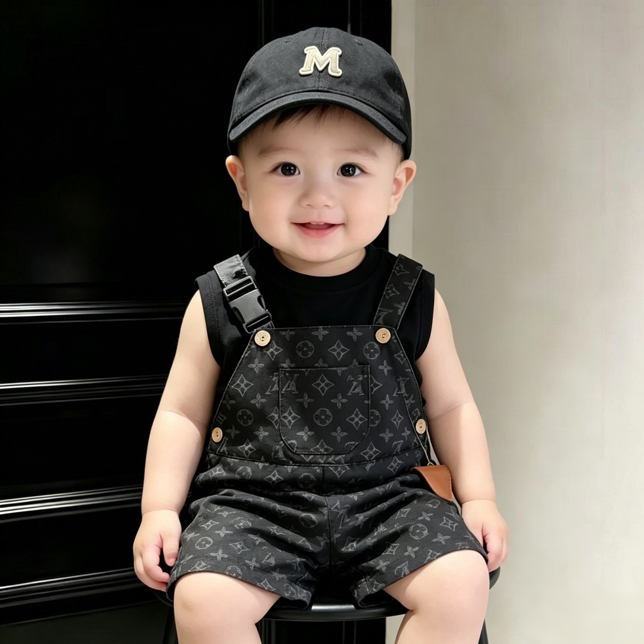 男宝宝背带连体衣夏装洋气婴儿衣服夏季超萌男童幼儿夏天外出爬服