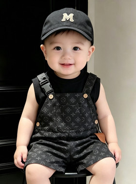 男宝宝背带连体衣夏装洋气婴儿衣服夏季超萌男童幼儿夏天外出爬服
