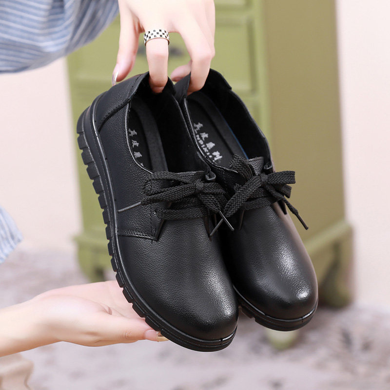 秋冬款加绒棉鞋真皮防滑工作鞋女平底单鞋轻便软底厨房上班妈妈鞋,女鞋,深口单鞋,淘宝优惠券,粉丝福利购,淘宝优惠卷