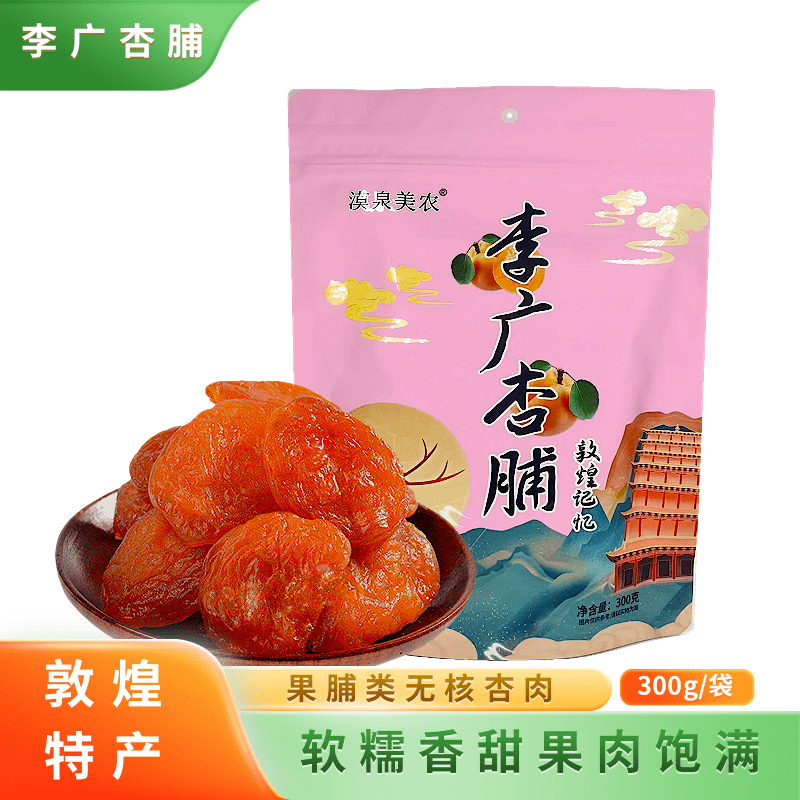 新品敦煌特产李广杏脯300g袋装漠泉美农无核杏肉果干旅游手礼包邮