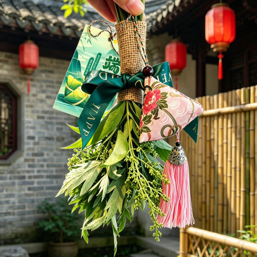端午节手工新鲜艾草艾叶花束diy