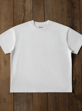 Cookies 315g新疆长绒棉廓形圆领boxy版型宽松短袖小领口T恤TEE