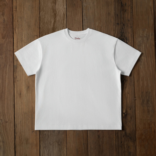 小领口T恤男士 型宽松短袖 重磅新疆长绒棉廓形圆领boxy版 COOKIES