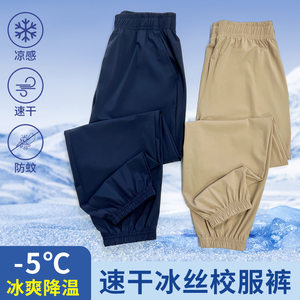 儿童速干裤校服裤子男童防蚊裤防晒裤夏季薄款冰丝新款男大童裤子