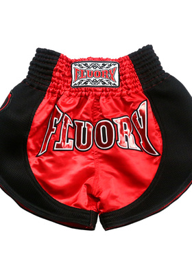 FLUORY火垒 2025新款拳击短裤男女 红黑网布休闲泰拳裤搏击散打服