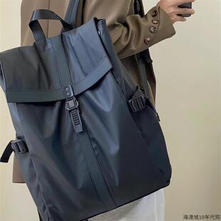 香港揹包电脑商务包大学生旅行黑色高级感手提包大容量通勤双肩包