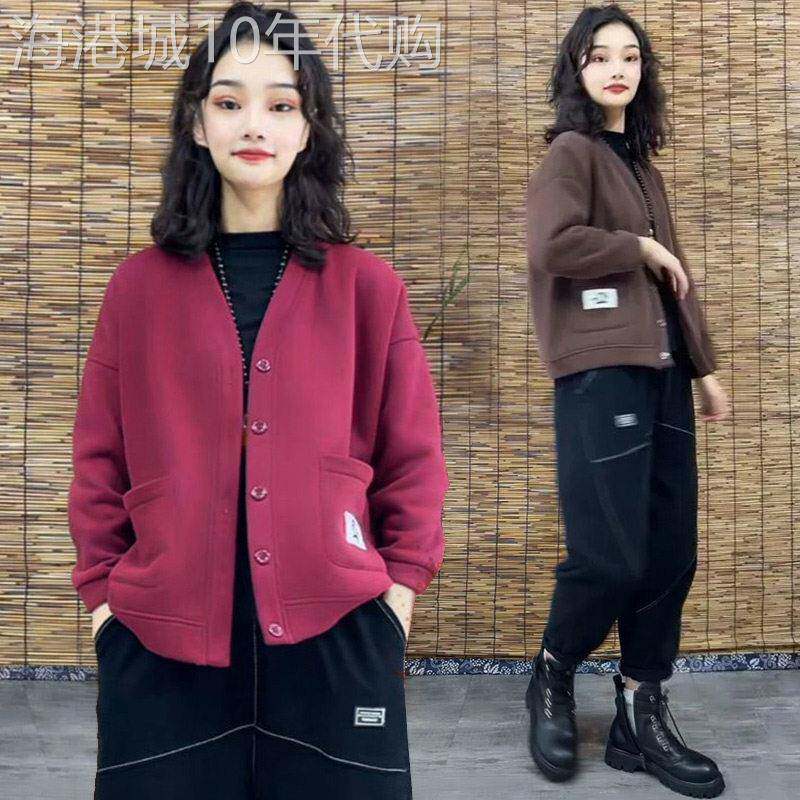 卫衣女春秋2025新款宽松大码洋气时尚小个子开衫女士休闲上衣外套