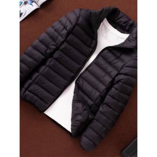 高端轻薄羽绒服男士冬季2024新款宽松大码潮流休闲立领白鸭绒外套