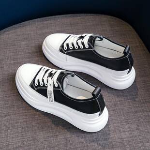 潮牌真皮内增高小白鞋子女2025春夏新款百搭厚底休闲单鞋时尚板鞋