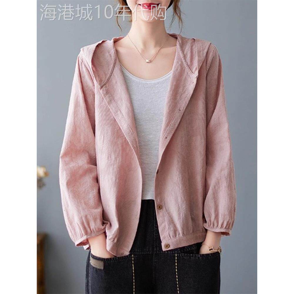 连帽长袖外套女2025春秋新款大码宽松显瘦休闲薄款开衫短外套上衣