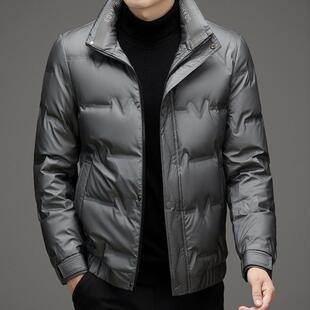 高端轻薄羽绒服男秋冬季2025新款立领上衣加厚保暖白鸭绒休闲外套