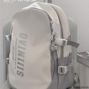 香港2025新款书包女ins简约大容量双肩包男高中生初中学生背包潮