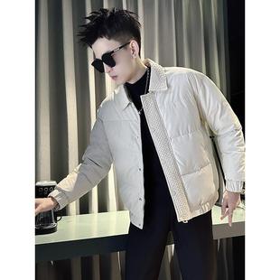 潮流痞帅保暖羽绒棉服男冬季轻薄棉袄2025新款高级感商务休闲外套