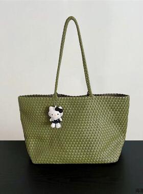 法国MKBM手工编织托特包包女大容量高级感百搭通勤手提单肩腋下包