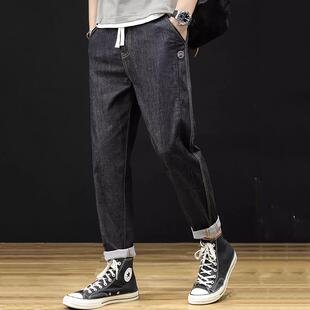 TOUCH MISS轻奢男装时尚中腰弹力大码牛仔裤男加肥潮流胖子男裤子
