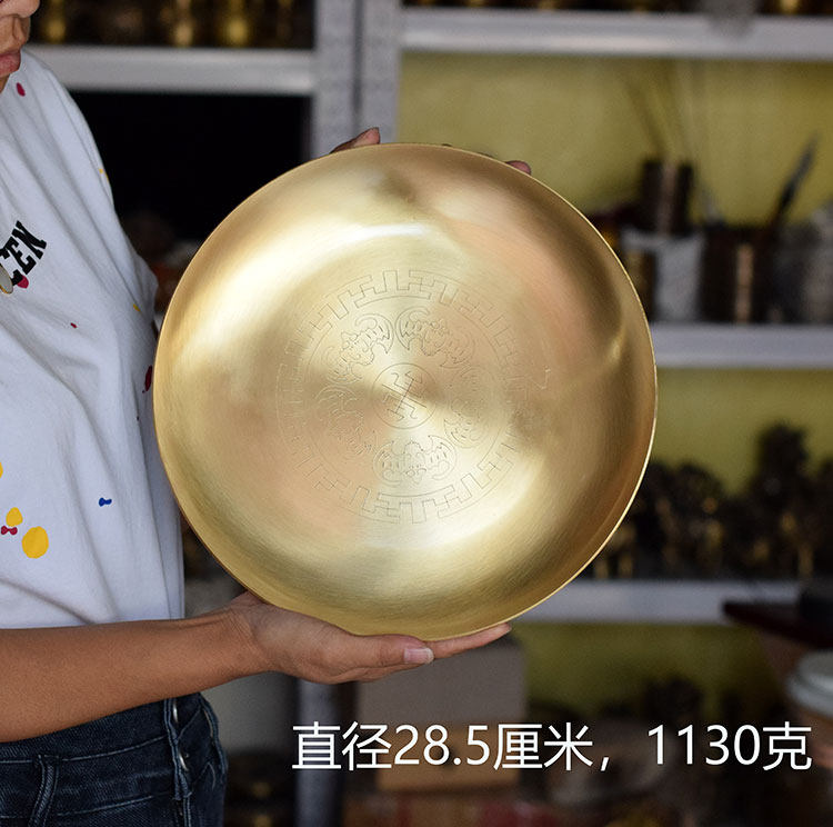 Đĩa đồng nguyên chất đĩa trái cây cống phẩm đĩa ngũ phúc khay đúc tinh xảo bằng đồng thau đĩa con giáp đĩa to nhỏ thờ cúng