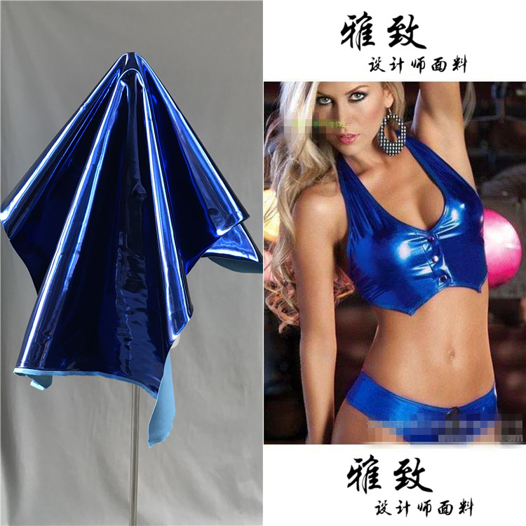 宝蓝色金属硬挺镜子设计师布料
