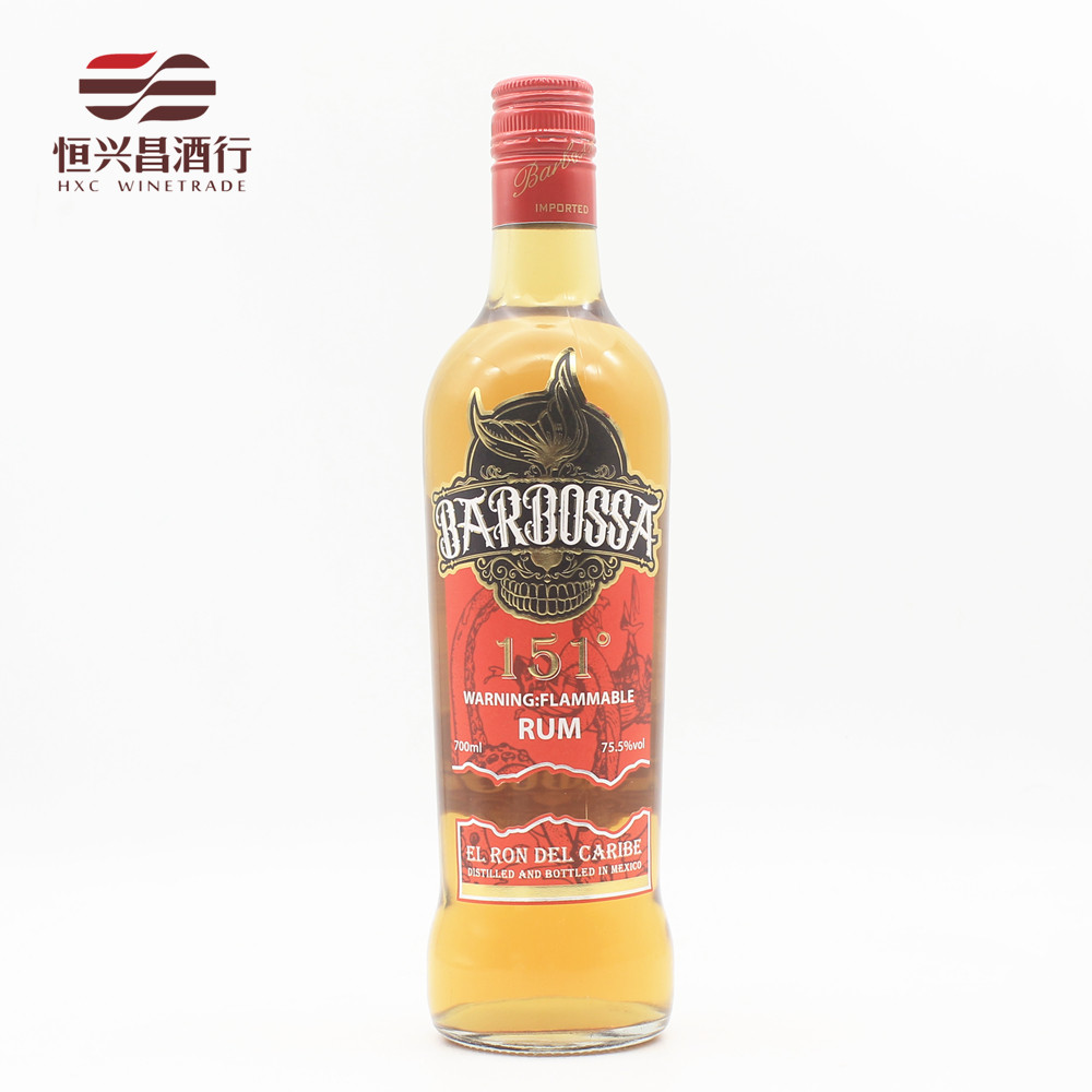巴博萨151朗姆酒 700ml 原装进口洋酒75.5度烈酒 鸡尾酒调酒基酒