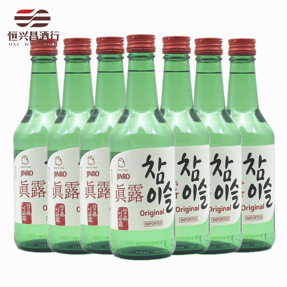 真露竹炭酒20.1度 蒸馏酒原味烧酒 360ml*20瓶  韩国进口配制洋酒