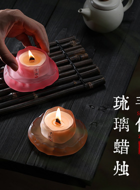 香薰蜡烛手作初雪琉璃玻璃杯家居氛围感装饰小摆件生日礼物伴手礼