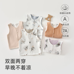 婴儿马甲秋冬外穿保暖新生儿背心马甲两面穿穿棉a类男女宝宝坎肩