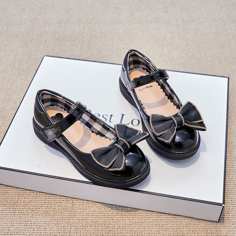 女童皮鞋公主鞋春新款儿童主持演出鞋黑色学生单鞋礼仪花童礼服鞋