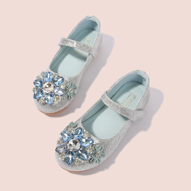 女童公主鞋春秋新款时尚小女孩水晶鞋女宝宝软底鞋子儿童平底单鞋
