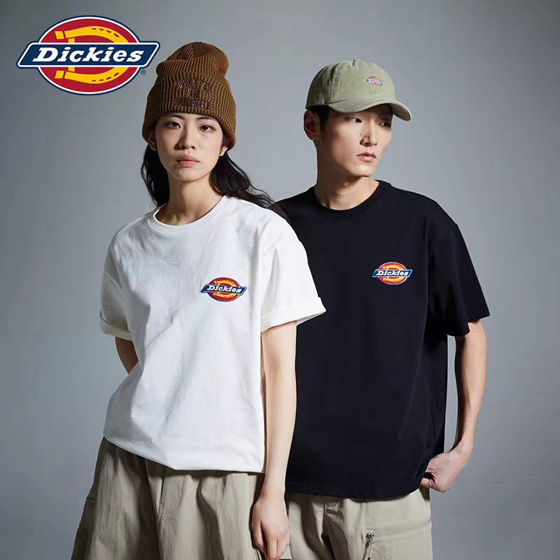 Dickies 春夏小毛圈牙刷绣徽章Logo重磅男女同款短袖T恤