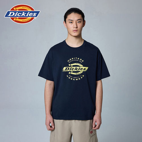 Dickies帝酷适26夏宽松马蹄铁LOGO图案印花短袖T恤男女情侣内搭
