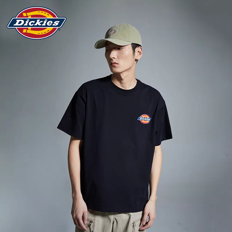Dickies 春夏小毛圈牙刷绣徽章Logo重磅男女同款短袖T恤