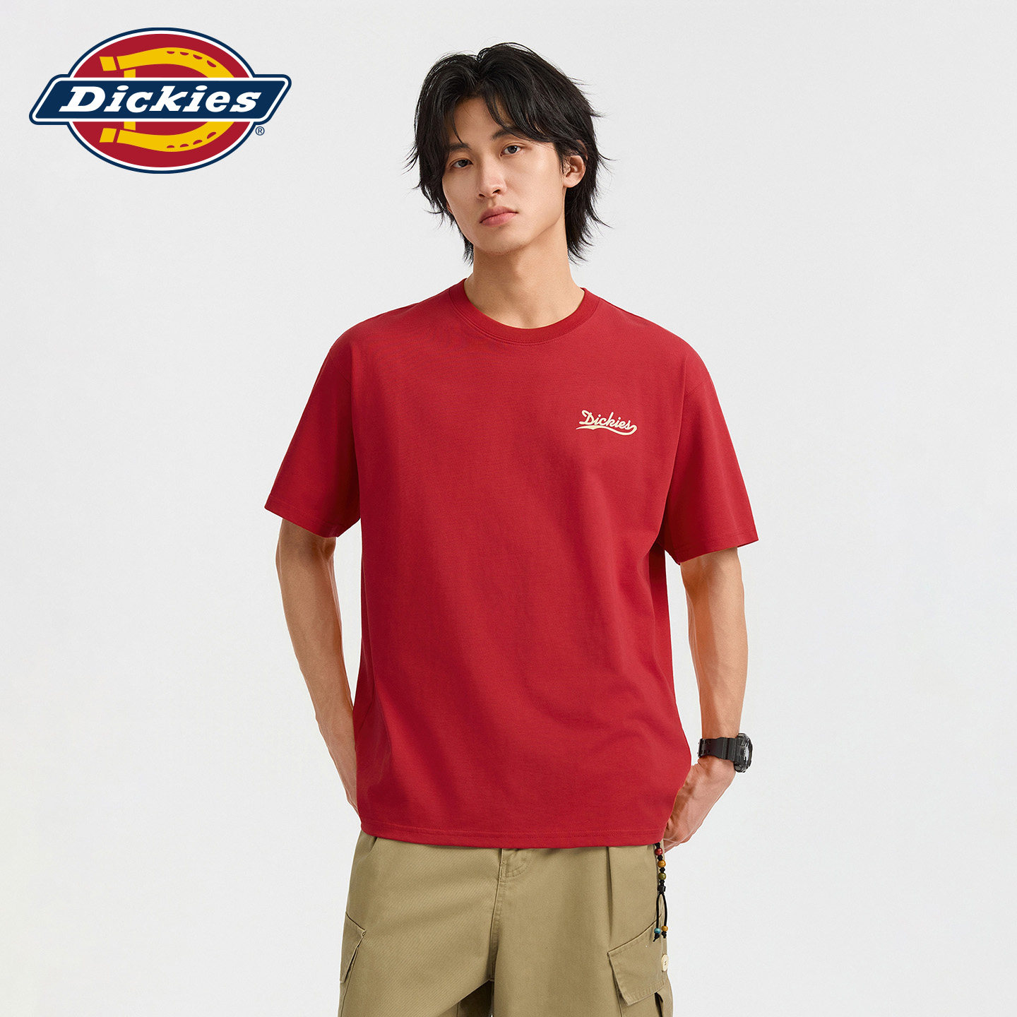 Dickies帝酷适宽松休闲上衣男生圆领印花百搭半袖t恤衫男女情侣