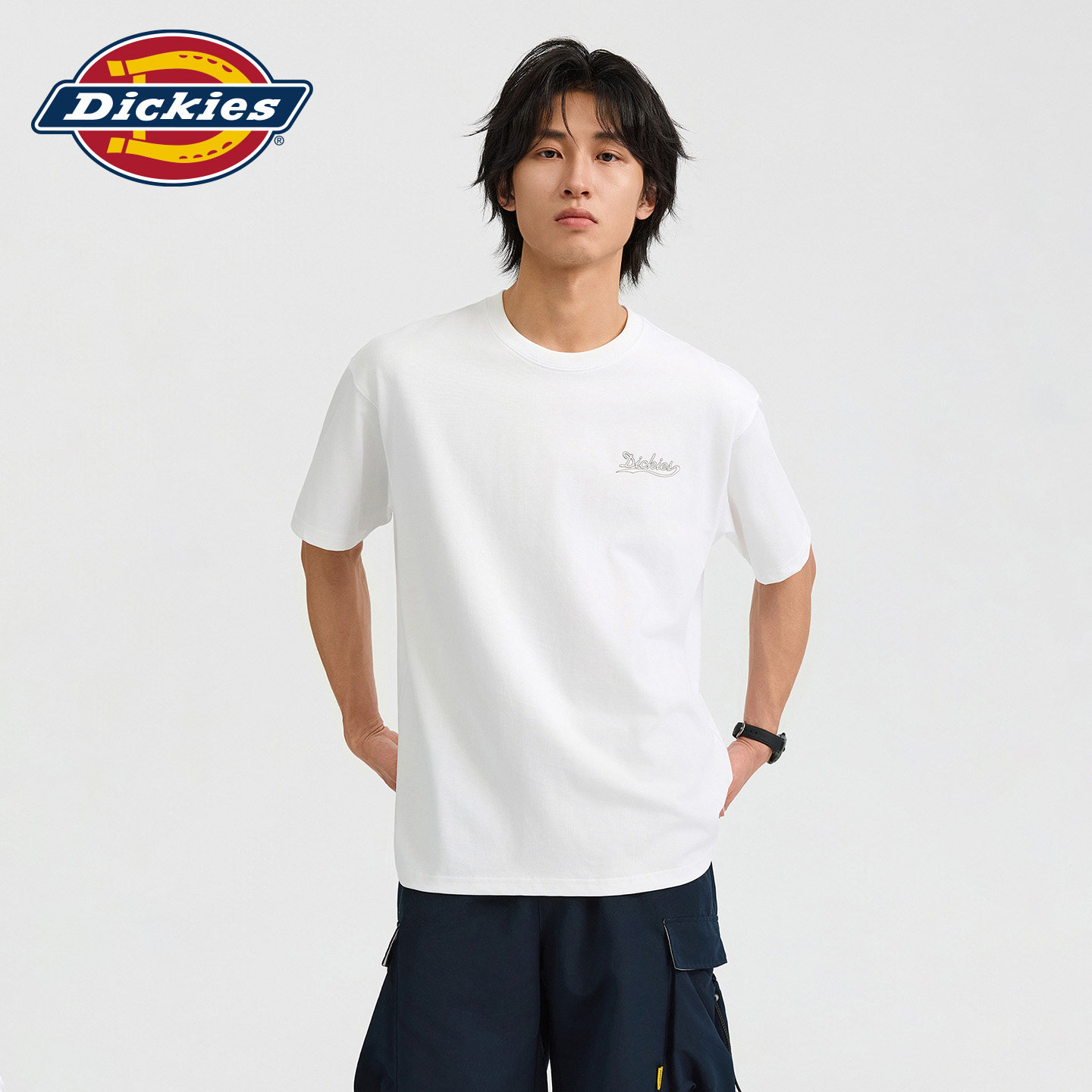 Dickies帝酷适宽松休闲上衣男生圆领印花百搭半袖t恤衫男女情侣