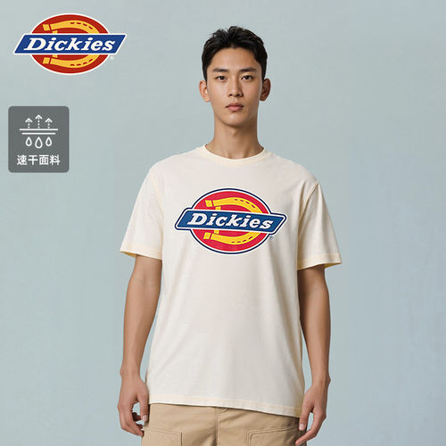 Dickies帝酷适秋冬马蹄铁LOGO高密度印花经典三色速干短袖T恤男女