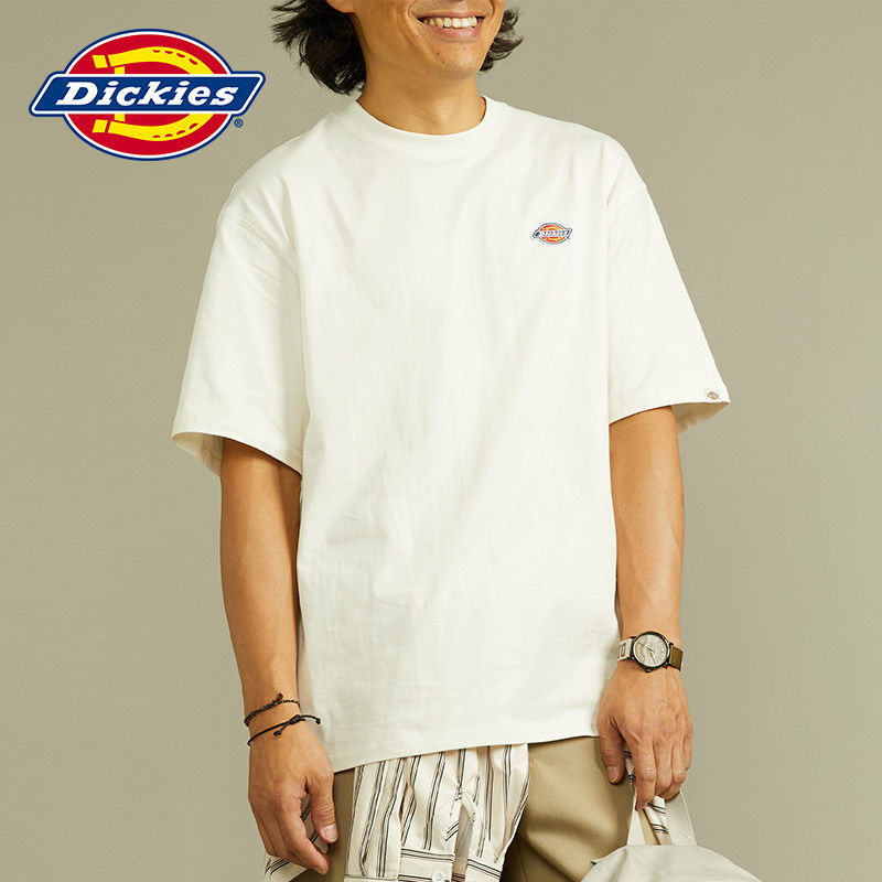 Dickies帝酷适短袖三色牛领LOGO汗布短袖T恤男女工装灵感休闲上衣
