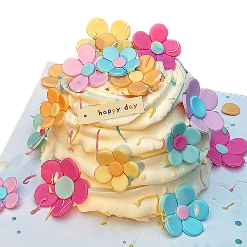 软胶彩色花朵蛋糕装饰插件摆件